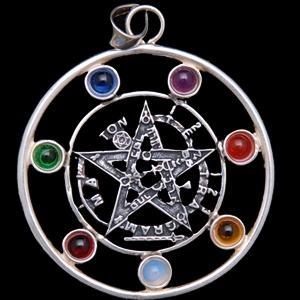 Colgante Plata Tetragramat�n 7 Chakras 4.50cm